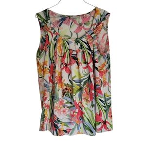 Dressbarn Multicolor Floral Blouse, Size: 1X